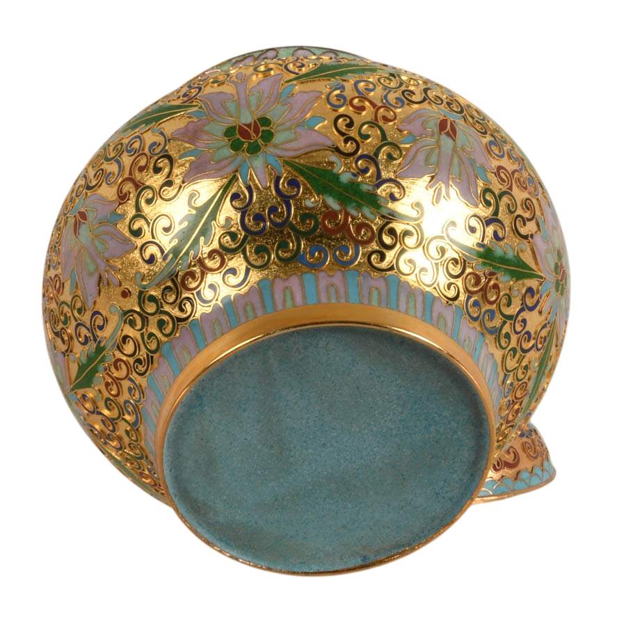 Ornate Scroll Pattern Chinese Champlevé Ginger Jar-5