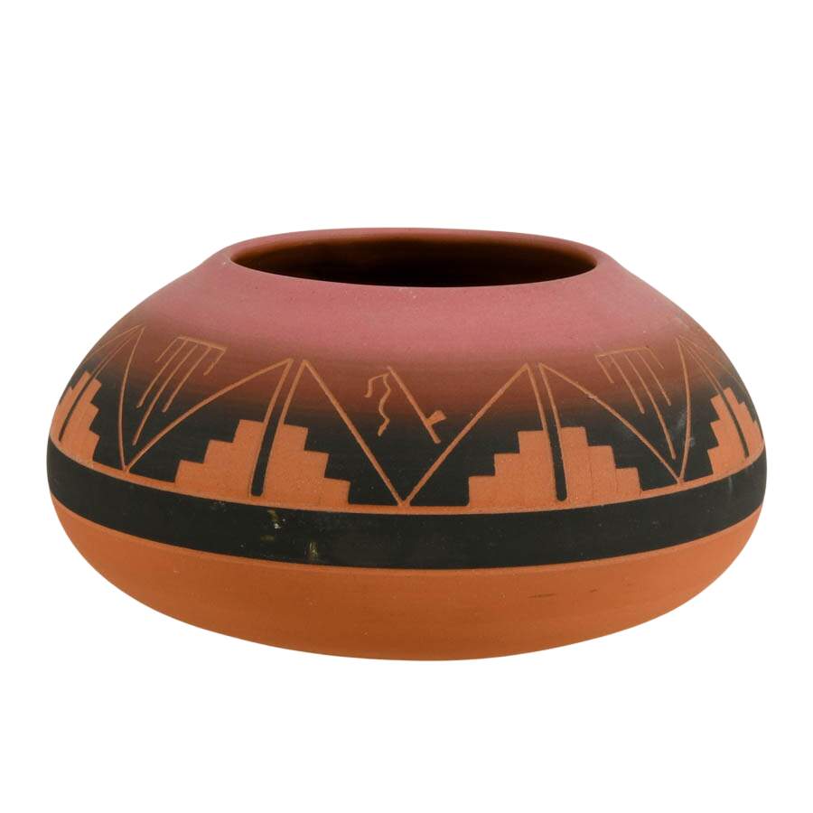 Hand-Thrown Signed Sioux Pottery Bowl-1
