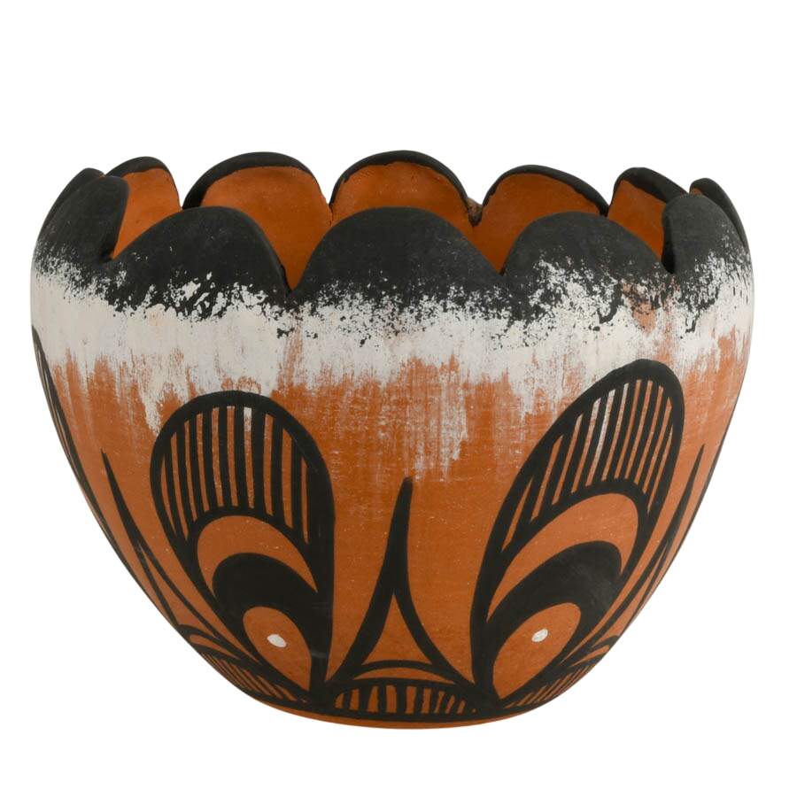 Signed Mallery Quetawki Hand-Painted Native Zuni Pottery Vase-1