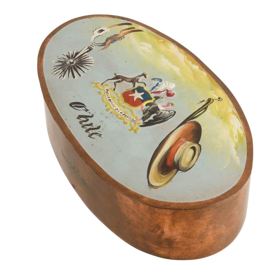 Hand-Painted Copper Chilian Trinket Box-5