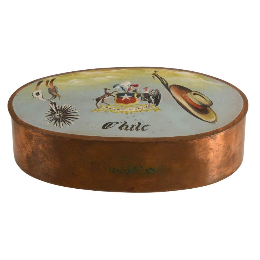 Hand-Painted Copper Chilian Trinket Box-2