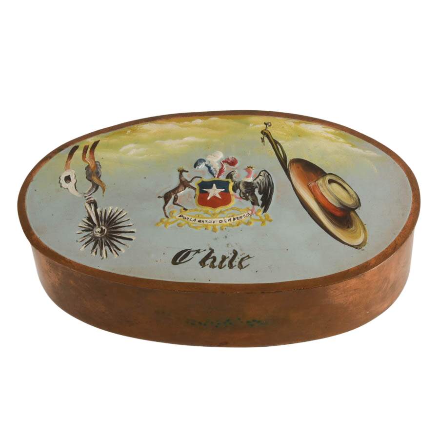Hand-Painted Copper Chilian Trinket Box-1