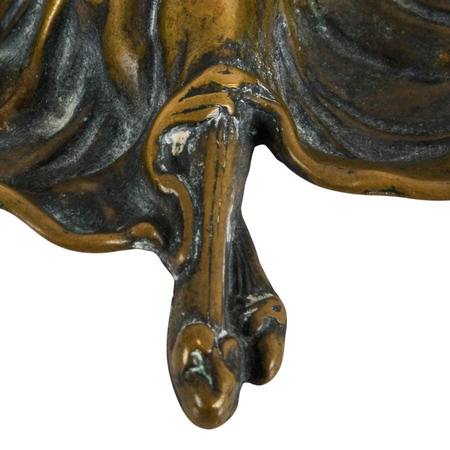 Antique Art Nouveau Loïe Fuller Ballerina Serpentine Dance Pose Bronze Tray-5