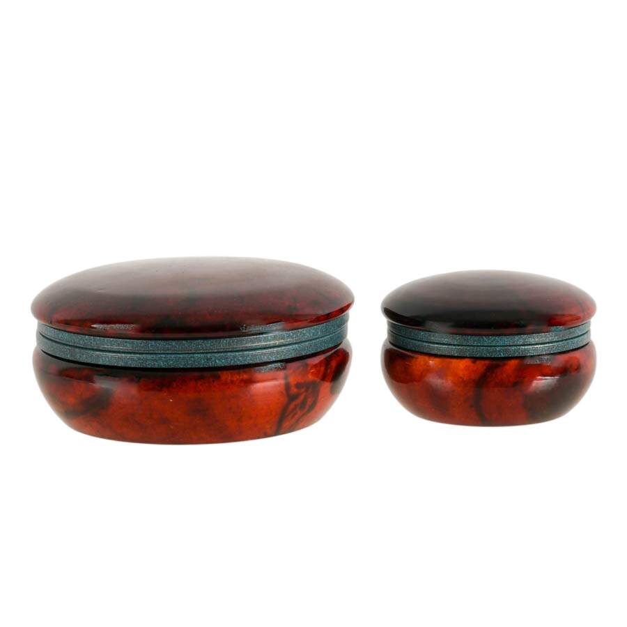 Pair of Genuine Italian Alabaster Jewelry Boxes-2