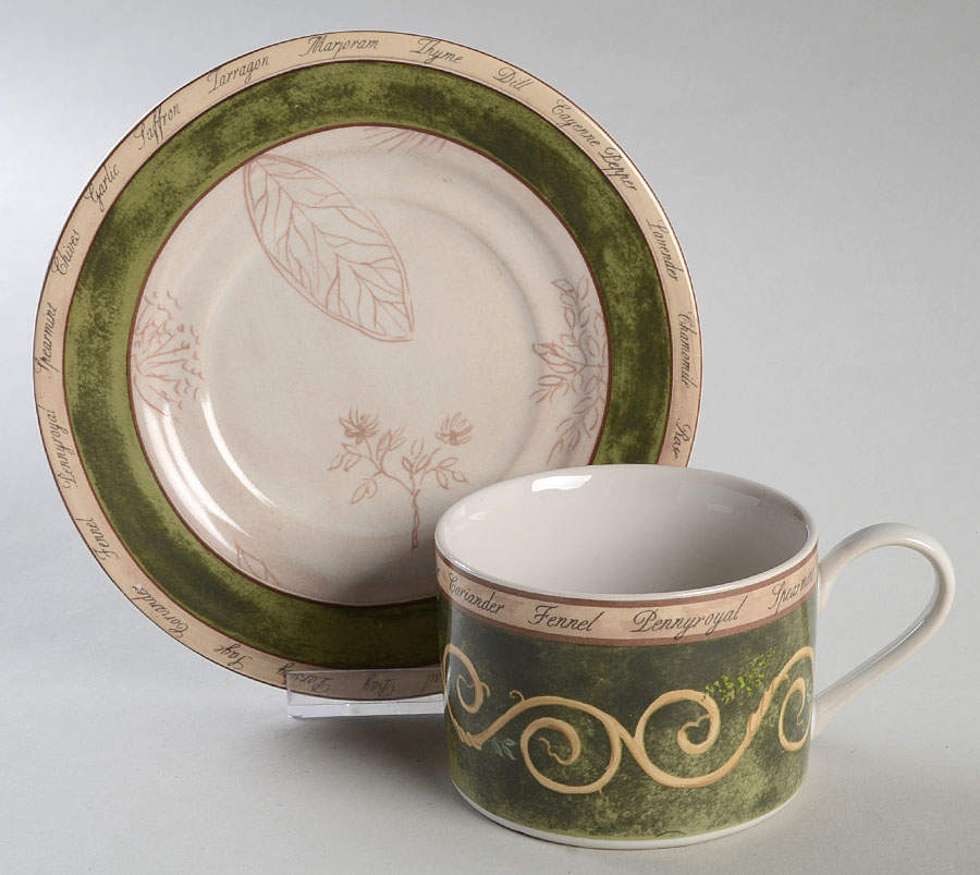 Bouquet Garni Flat Cup & Saucer Set by American Atelier-1