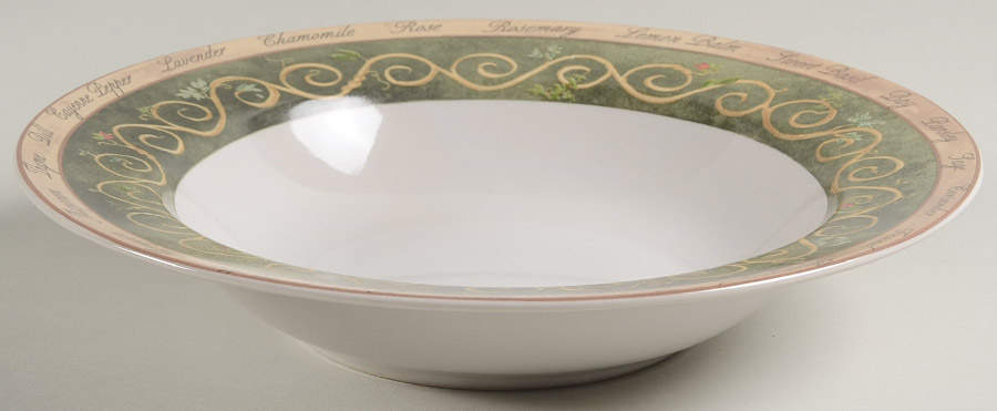 Bouquet Garni Large Rim Soup Bowl by American Atelier-1