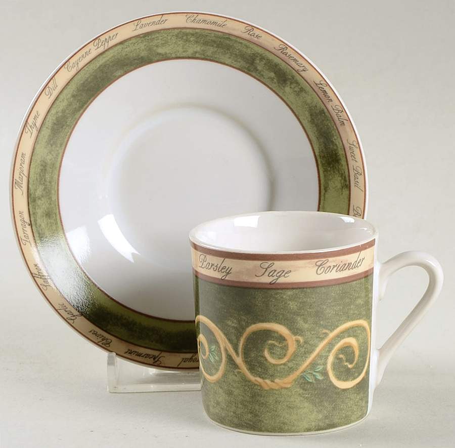 Bouquet Garni Flat Demitasse Cup & Saucer Set by American Atelier-1