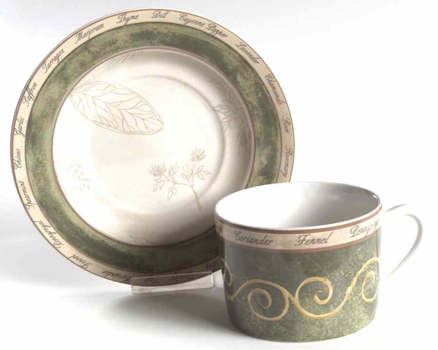 Bouquet Garni Latte Cup & Saucer Set by American Atelier-1