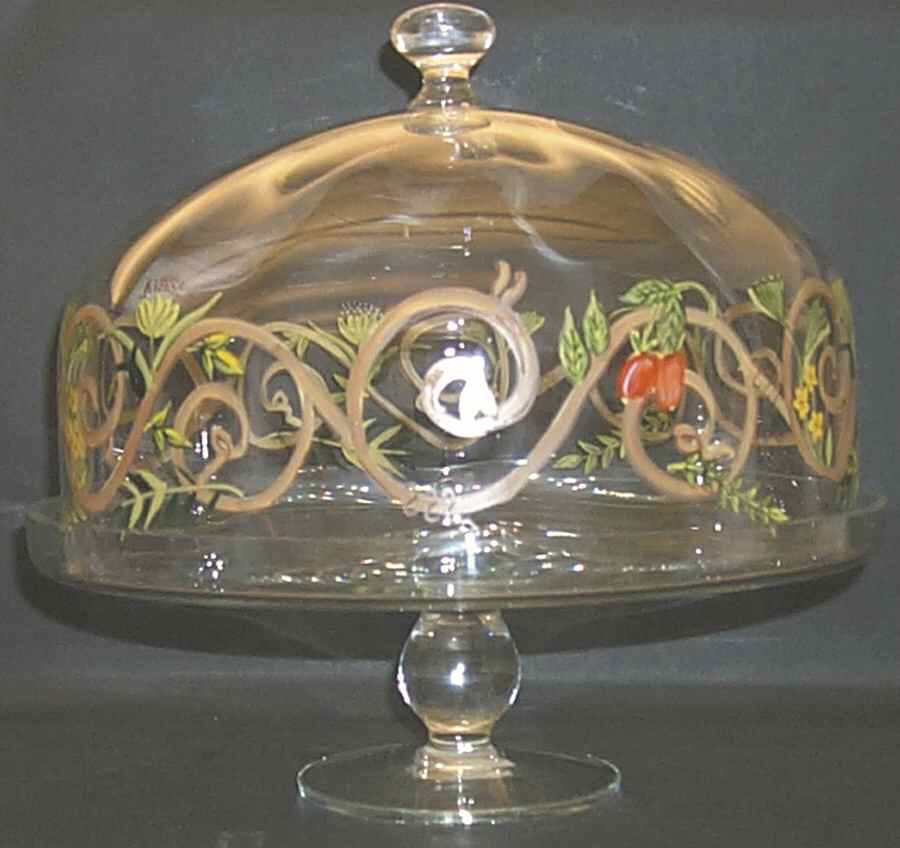 Bouquet Garni Glassware Cake Stand with Dome by American Atelier-1