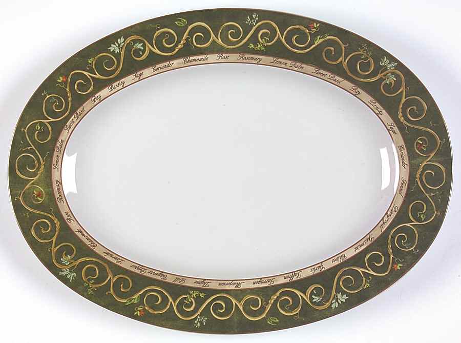 Bouquet Garni 14" Oval Serving Platter by American Atelier-1