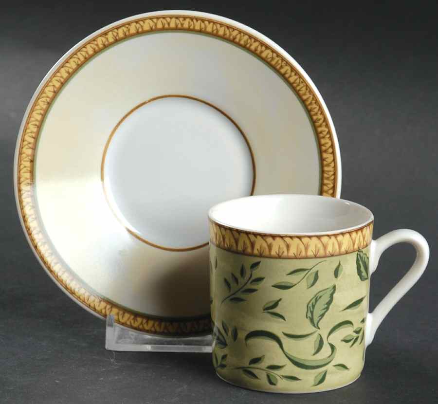Botanical Flat Demitasse Cup & Saucer Set by American Atelier-1
