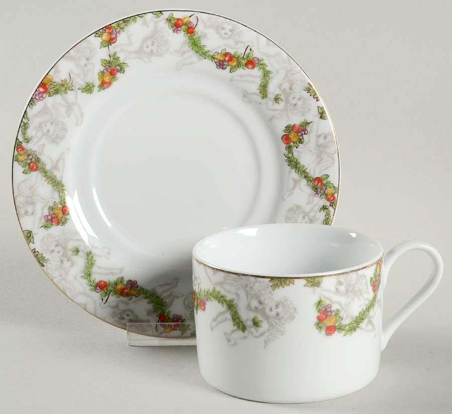 Cherubine Flat Cup & Saucer Set by American Atelier-1