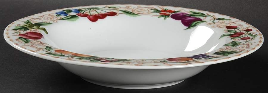 Florentine Fruit Large Rim Soup Bowl by American Atelier-1
