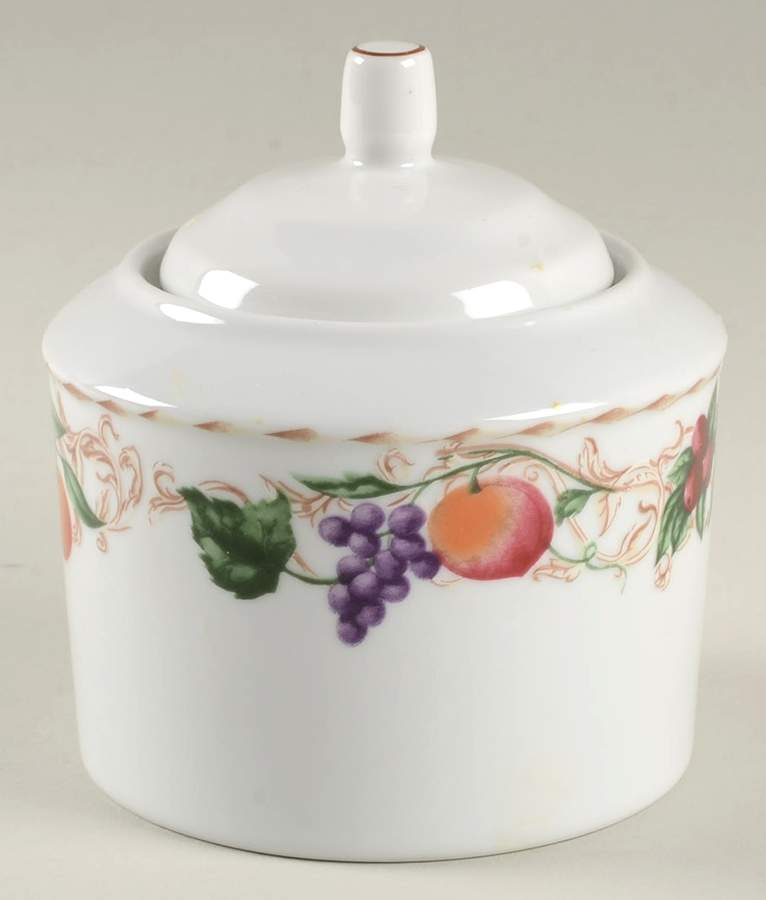 Florentine Fruit Sugar Bowl & Lid by American Atelier-1
