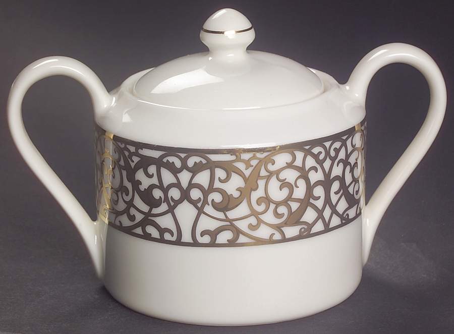 Florentine Gold Scroll Sugar Bowl & Lid by American Atelier-1