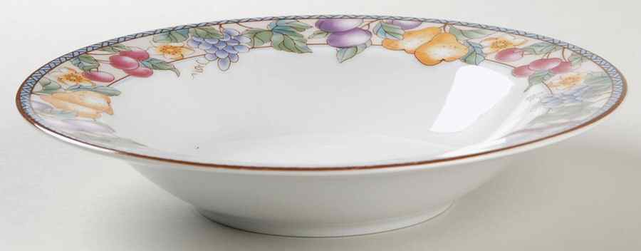 Fruit N' Flowers Large Rim Soup Bowl by American Atelier-1
