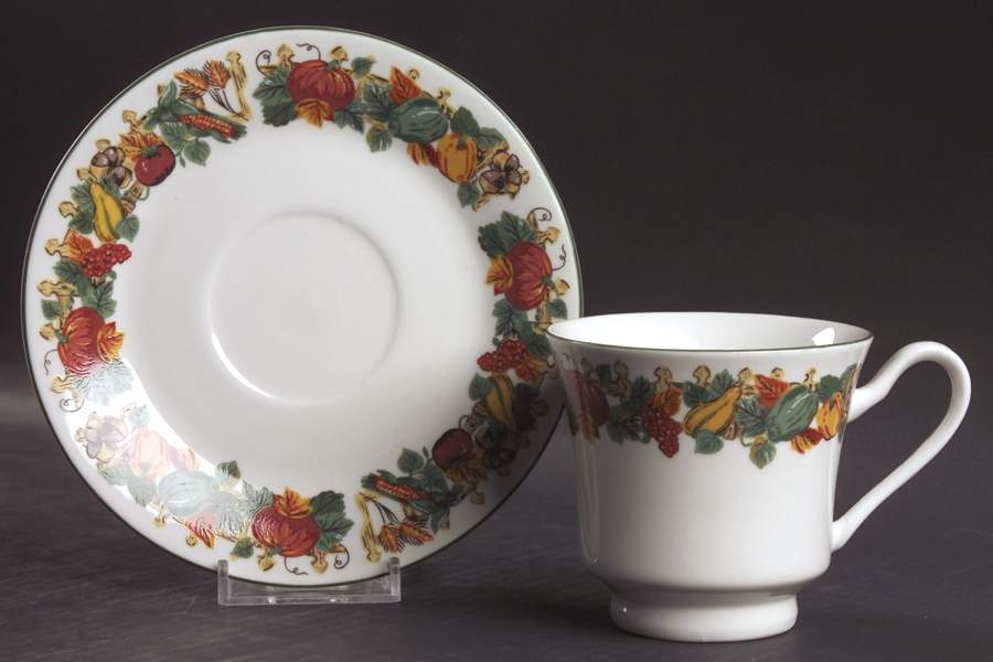 Pilgrims Harvest Footed Cup & Saucer Set by American Atelier-1