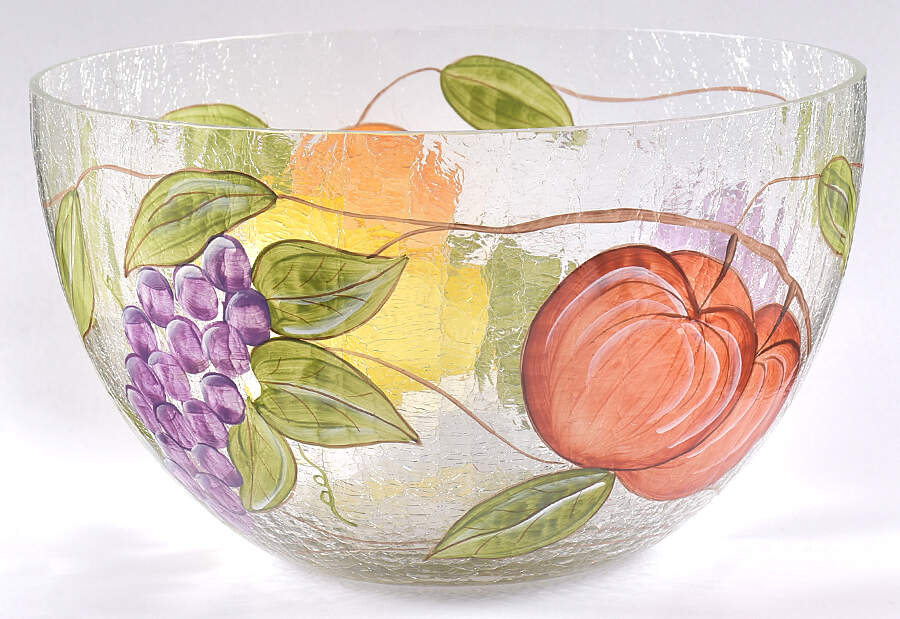 Pompeii Fruit Large Glassware Salad Bowl by American Atelier-1