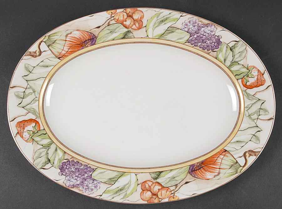 Pompeii Fruit 14" Oval Serving Platter by American Atelier-1