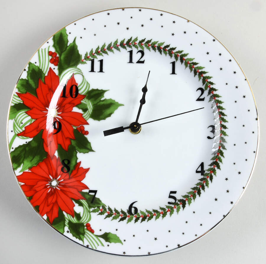 Poinsettias 1-2" depth  Clock Plate HC by American Atelier-1