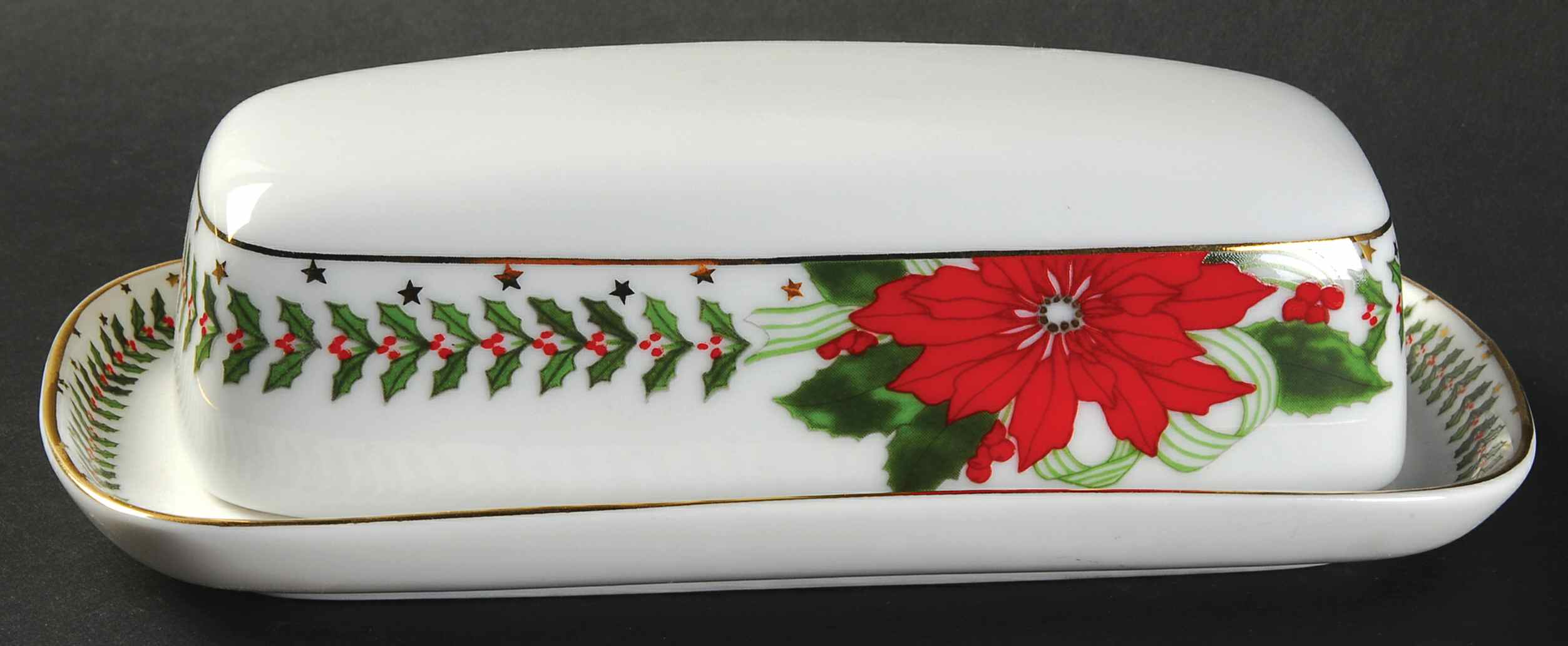 Poinsettias 1/4 Lb Covered Butter by American Atelier-1