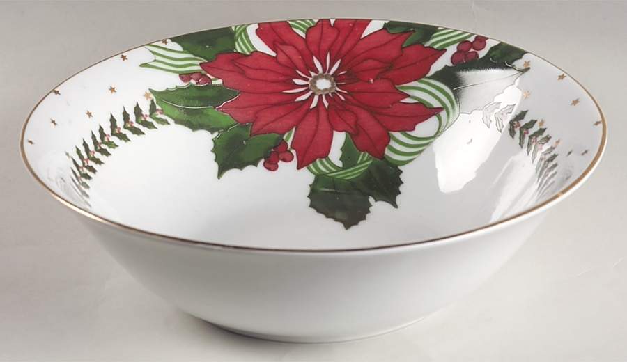 Poinsettias 9" Round Vegetable Bowl by American Atelier-1