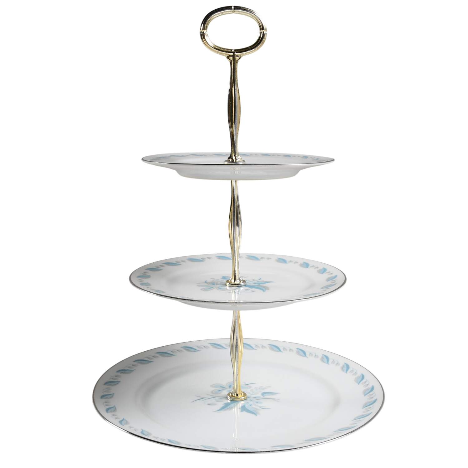 Sky Flower 13 7/8"-14 1/4" 3-Tiered Serving Tray(DP,SP,BB) HC by Abalone-1