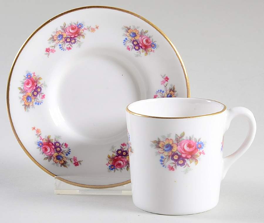 Chelsea Rose Flat Demitasse Cup & Saucer Set by Abbeydale-1