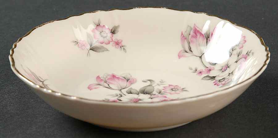 Moss Rose (Scalloped, Gold) Fruit/Dessert (Sauce) Bowl by Aberdeen-1