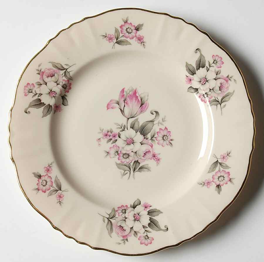 Moss Rose (Scalloped, Gold) Bread & Butter Plate by Aberdeen-1