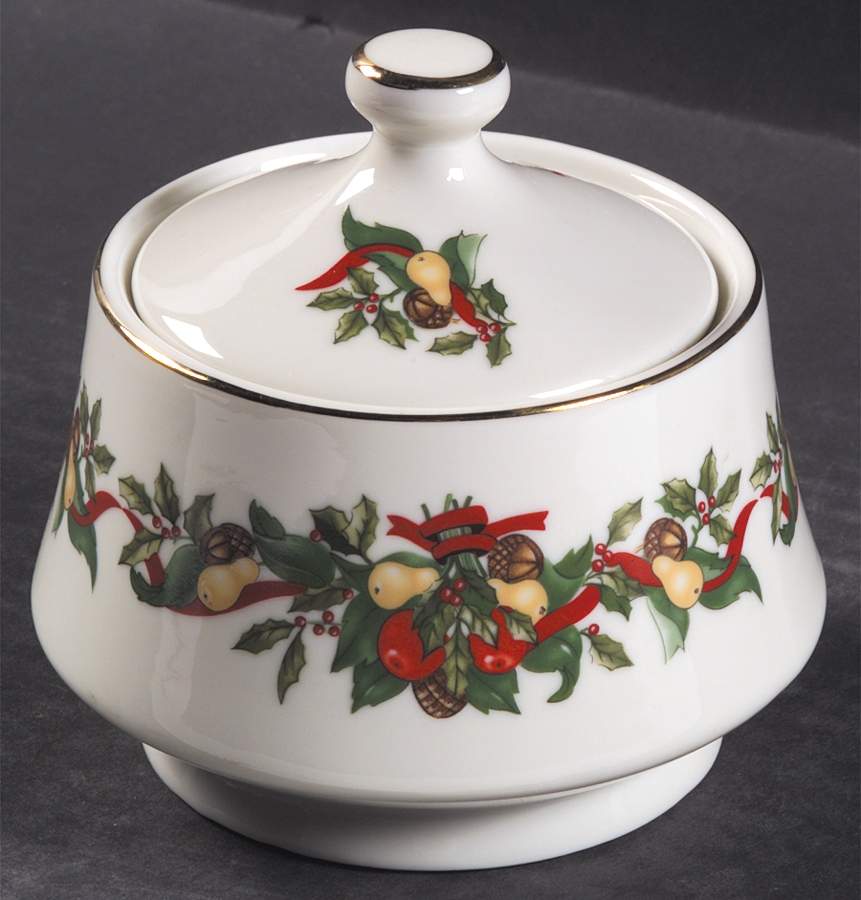 Christmas Bounty Sugar Bowl & Lid by Amc China-Germany-1