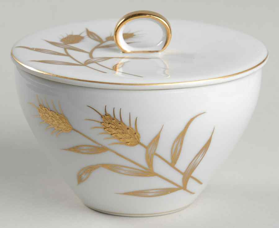 Golden Leaf Sugar Bowl & Lid by ACI-1