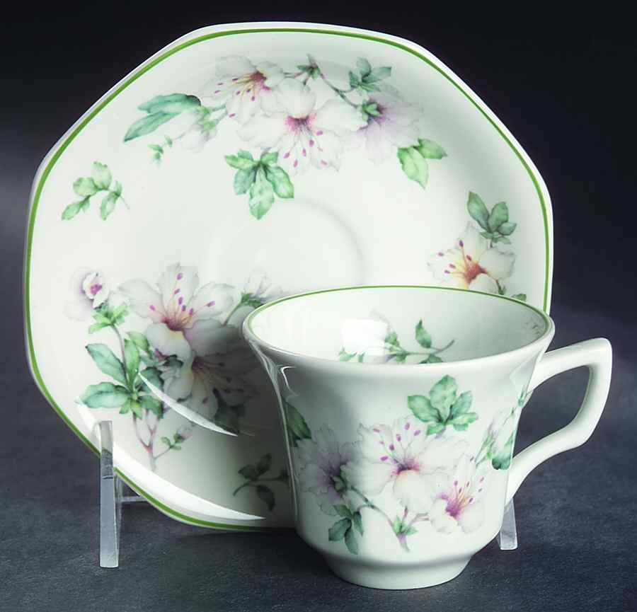 Azalea Flat Demitasse Cup & Saucer Set by Adams China-1