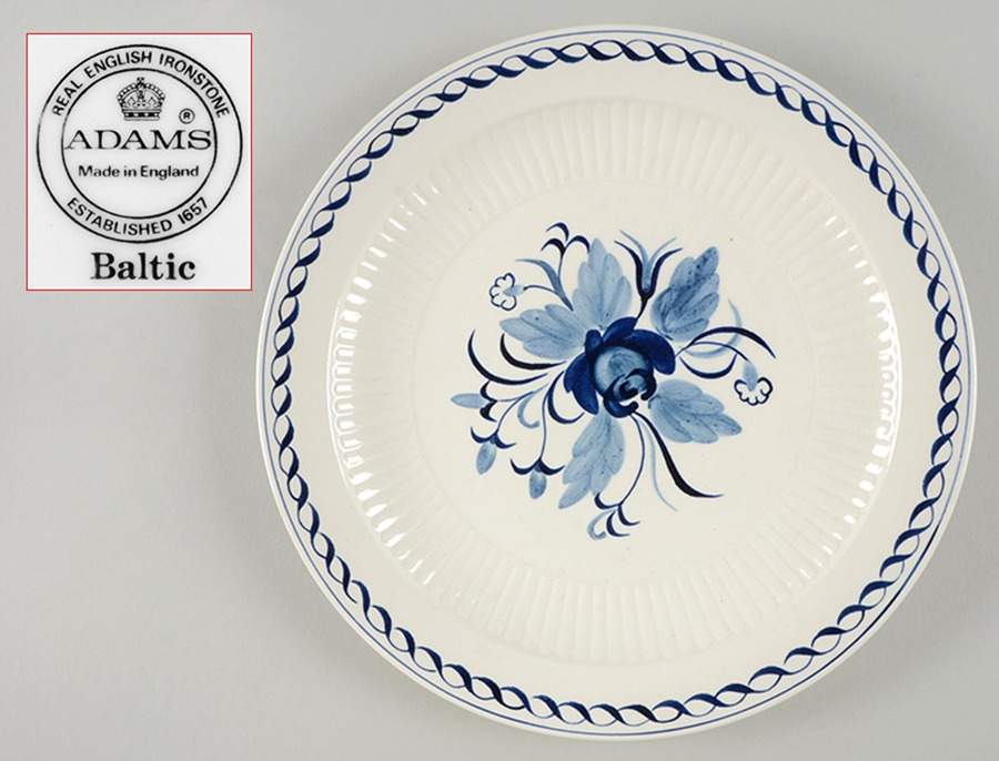 Baltic Blue (Newer, White) Dinner Plate by Adams China-1