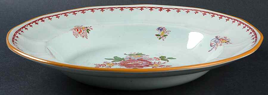 Chelsea Sprays Red (Fleur-De-Lis) Large Rim Soup Bowl by Adams China-1