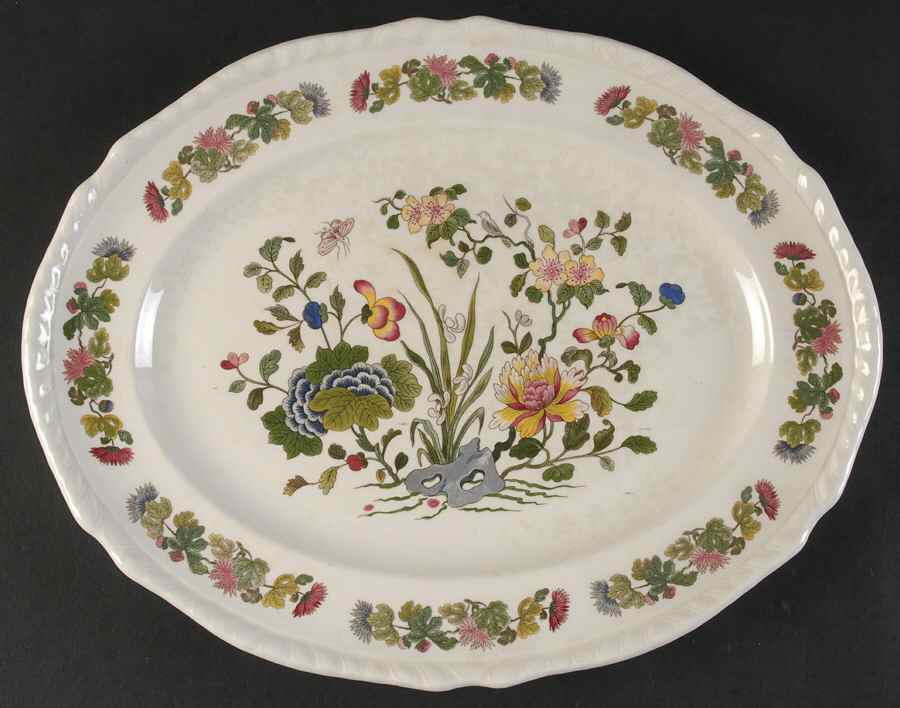 Country Meadow 13" Oval Serving Platter by Adams China-1
