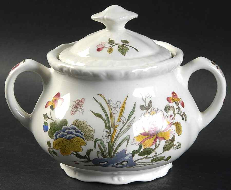Country Meadow Sugar Bowl & Lid by Adams China-1
