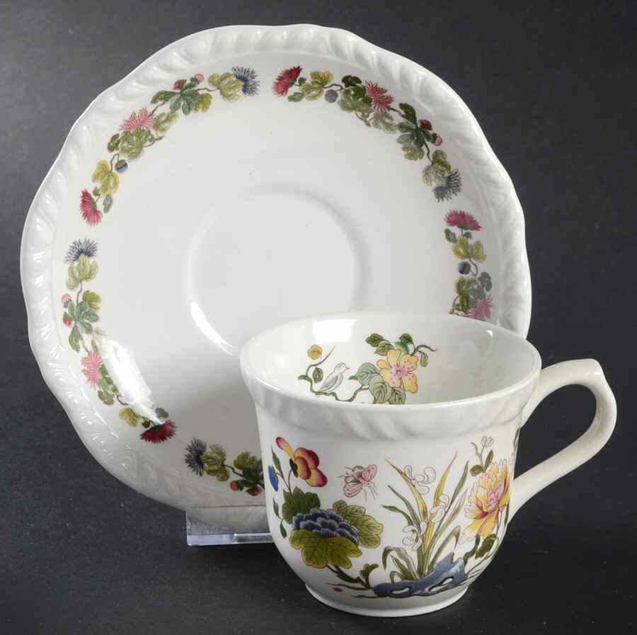 Country Meadow Flat Cup & Saucer Set by Adams China-1