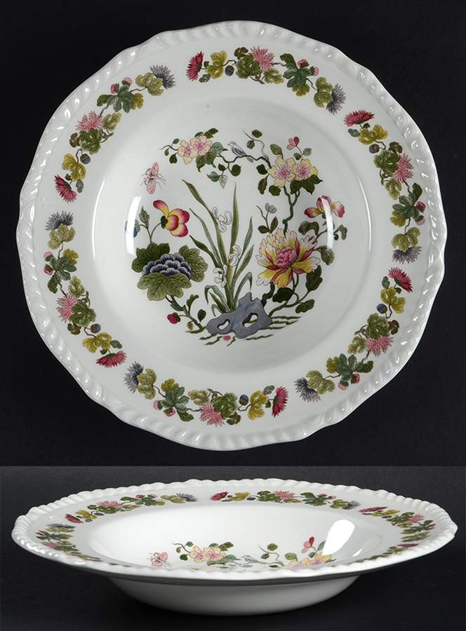 Country Meadow Large Rim Soup Bowl by Adams China-1