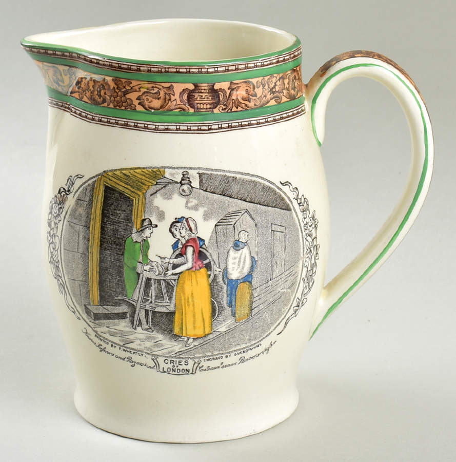 Cries of London (Green & Brown rim) 28 Oz Pitcher by Adams China-1