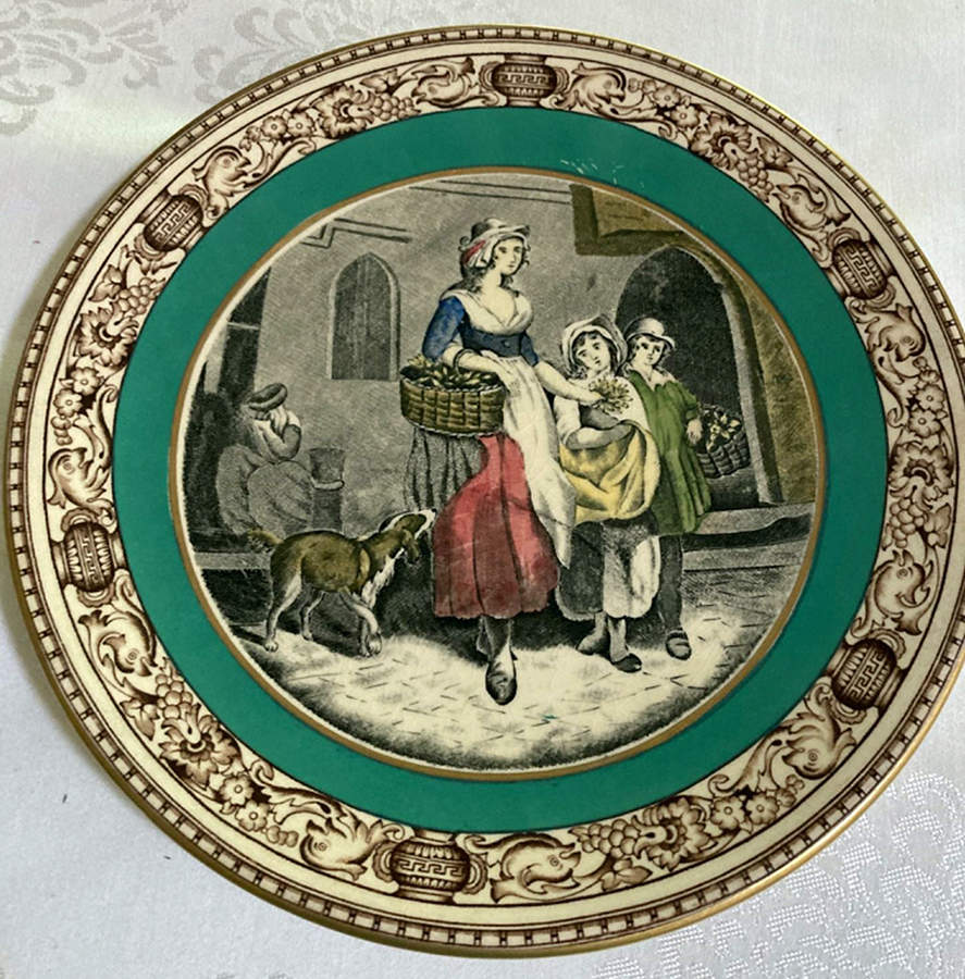 Cries of London (Green & Brown rim) Wall Plate by Adams China-1