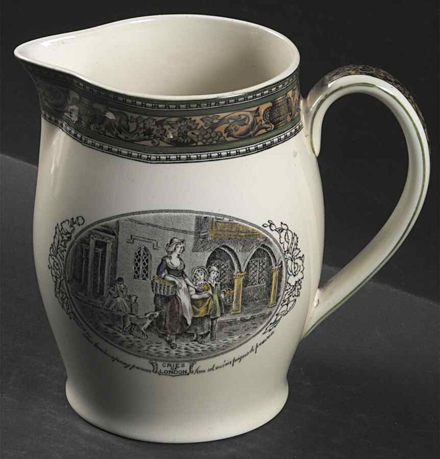 Cries of London (Green & Brown rim) 28 Oz Pitcher by Adams China-1