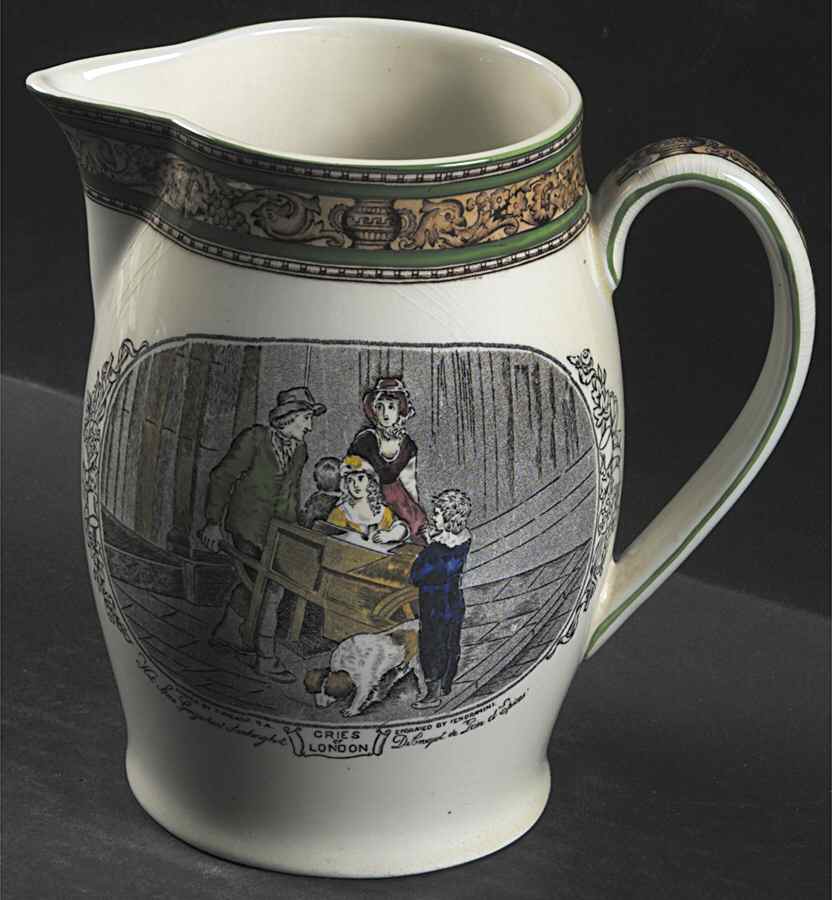 Cries of London (Green & Brown rim) 36 Oz Pitcher by Adams China-1