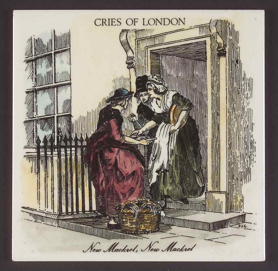Cries of London (Green & Brown rim) Trivet by Adams China-1