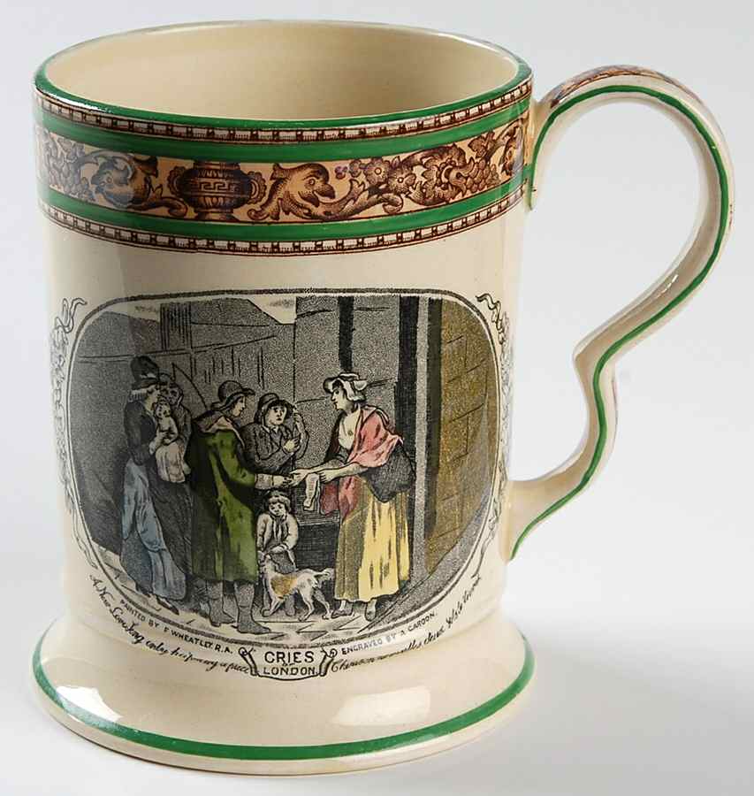 Cries of London (Green & Brown rim) Tankard by Adams China-1