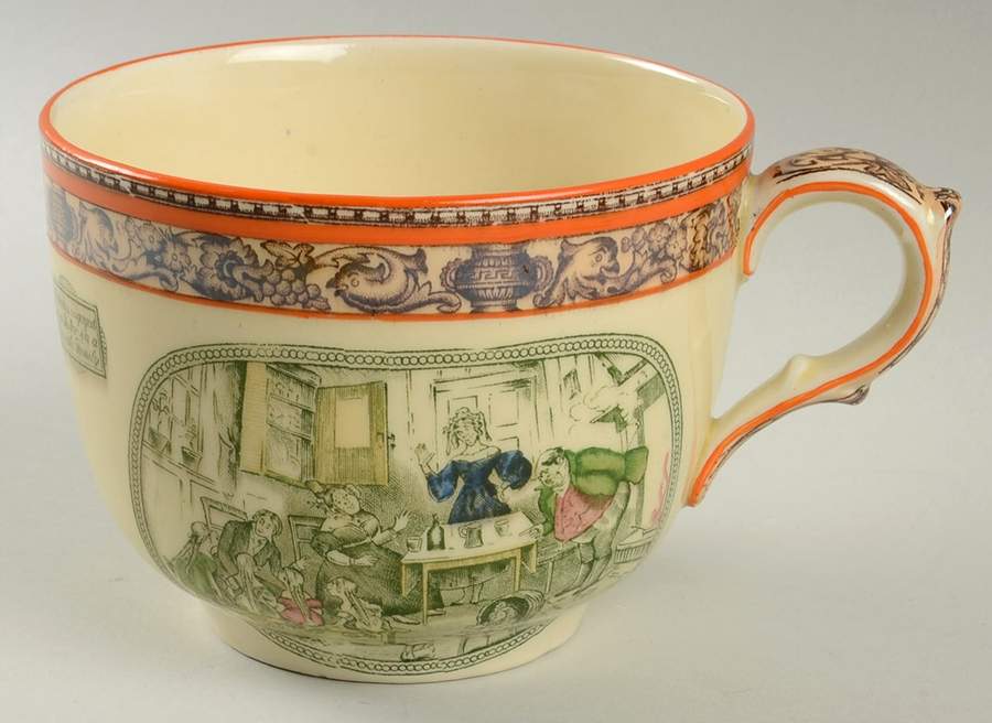 Dickens Orange (Old Back Stamp) Oversized Cup by Adams China-1