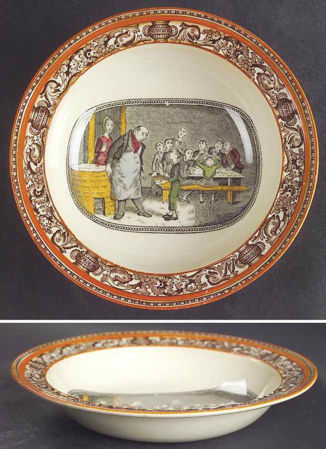 Dickens Orange (Old Back Stamp) Rim Fruit/Dessert (Sauce) Bowl by Adams China-1
