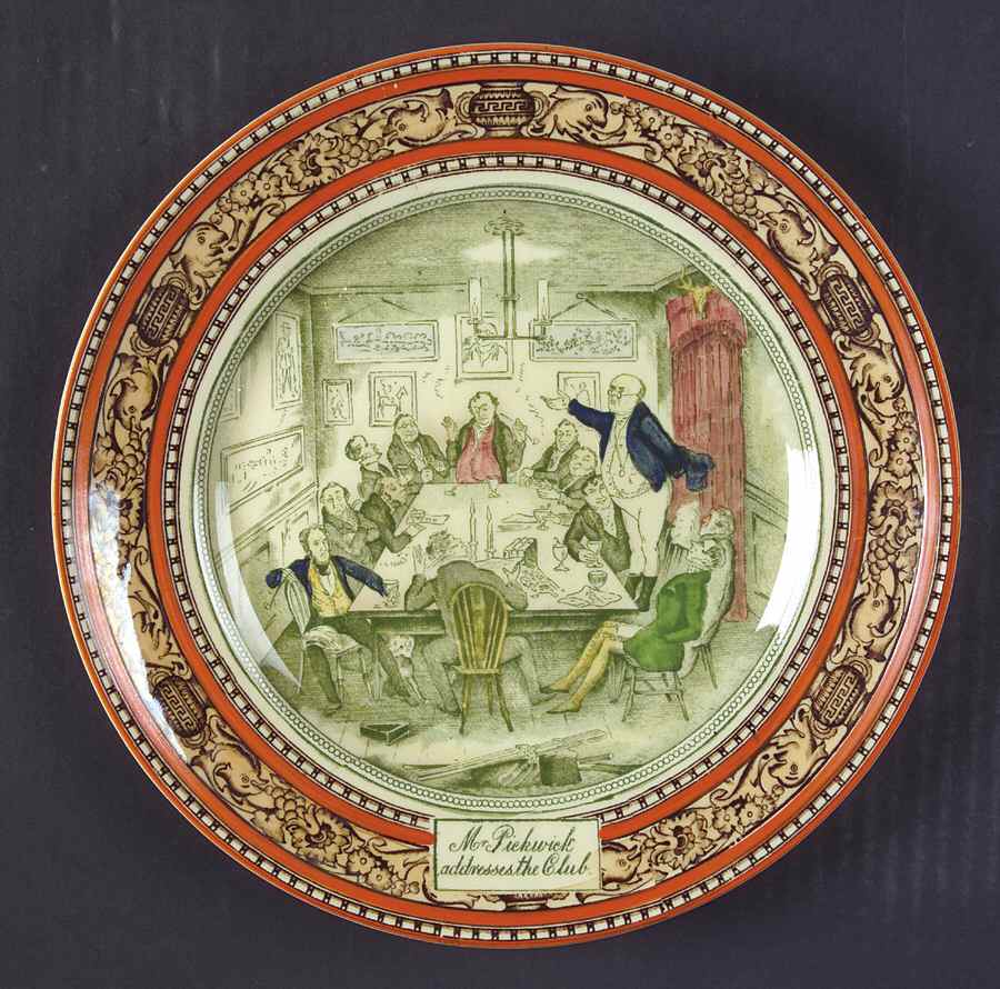 Dickens Orange (Old Back Stamp) Luncheon Plate by Adams China-1
