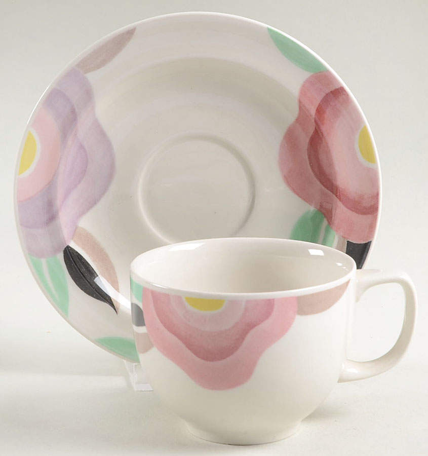 Florida Flat Cup & Saucer Set by Adams China-1