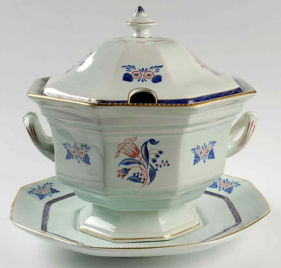 Georgian Tureen & Lid w/Underplate by Adams China-1